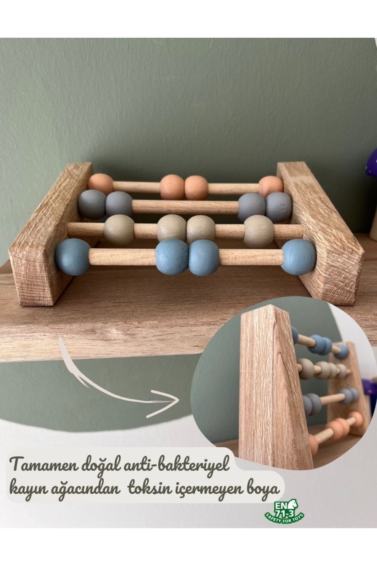 Natural Healthy Wooden Toy Montessori Abacus Analytical Intelligence Mathematics Kids Baby Room Decor