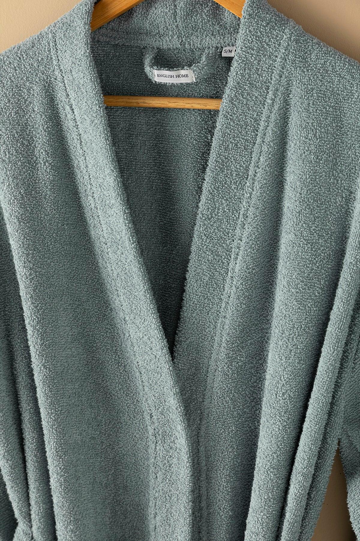 Plain Cotton Men's Bathrobe Sm Indigo - Swordslife