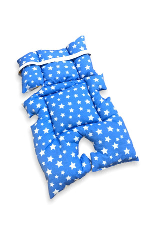 Baby Stroller And Car Seat Cushion With Lumbar Support Airplane Blue Star