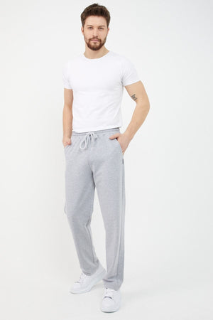 Men'S Metalic Gray Straight Leg Comfort Cut Sweatpants