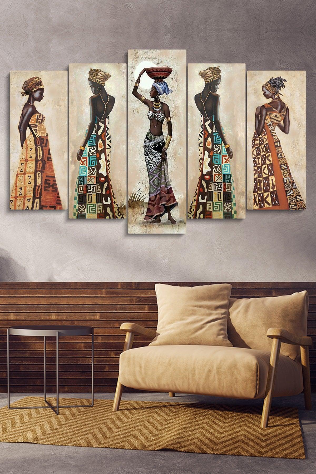 African Women 5-Piece Mdf Painting - Swordslife