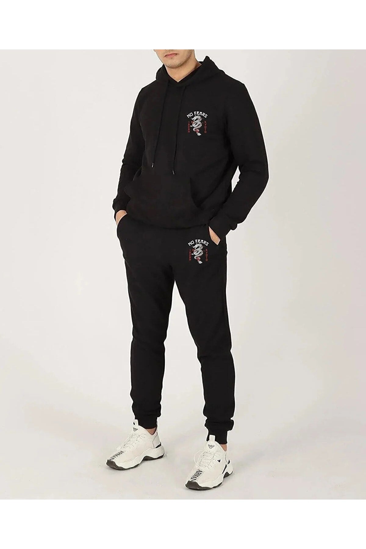 Black Dragon Printed Tracksuit Set