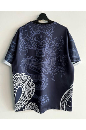 Black Sokak Men'S Navy Blue Emirates Fly Better Oversize Crew Neck Tshirt