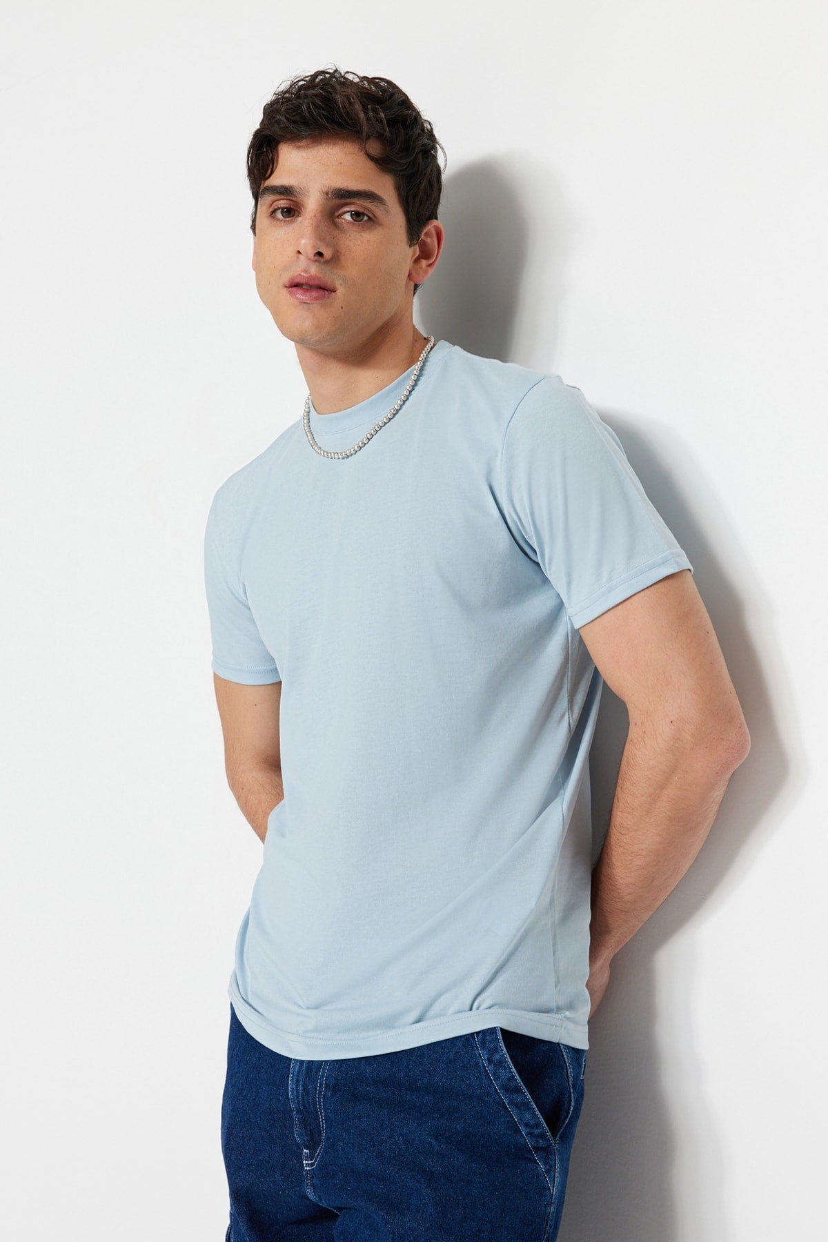 Dirty Blue Men'S Basic Regular/Normal Fit Crew Neck Short Sleeved T-Shirt Tmnss22Ts0271
