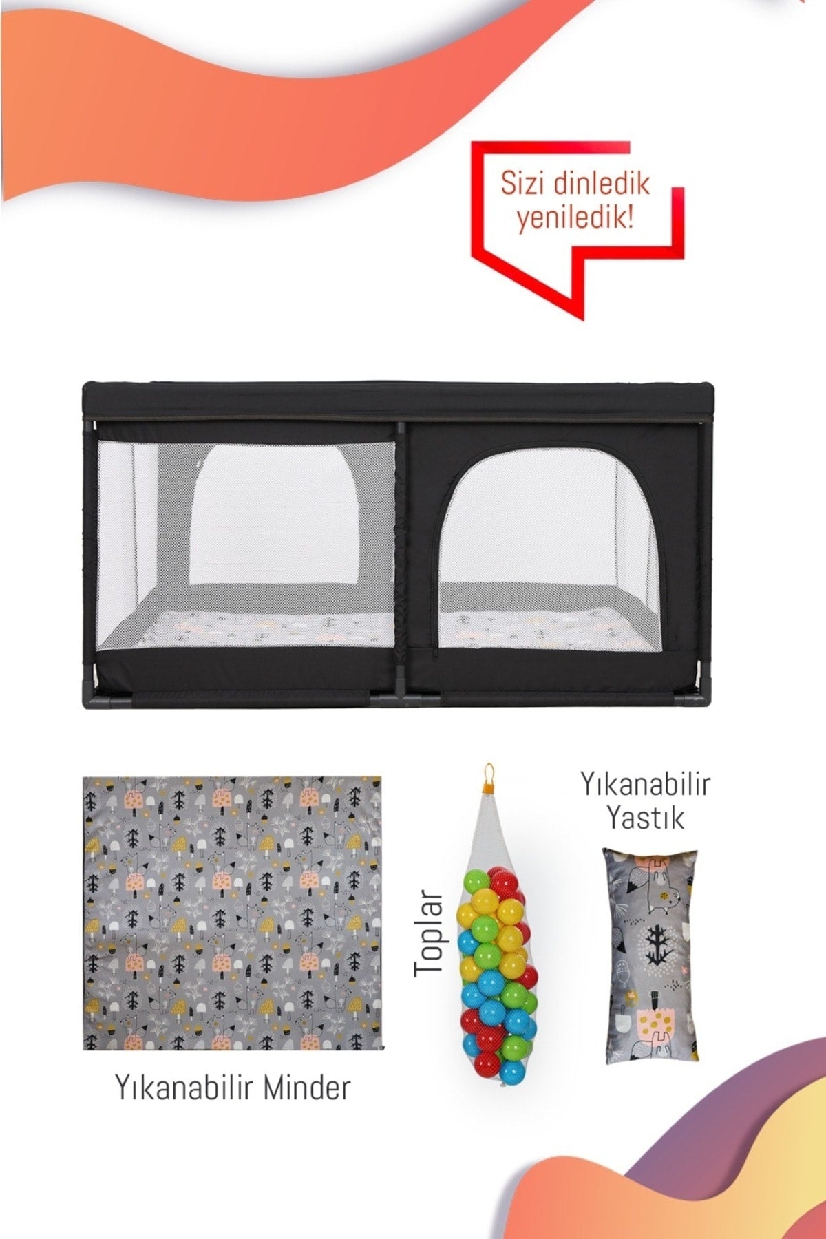 Markadizayn Safe Playpen Playground Baby Play Mat Pilsan Play Balls 125*125