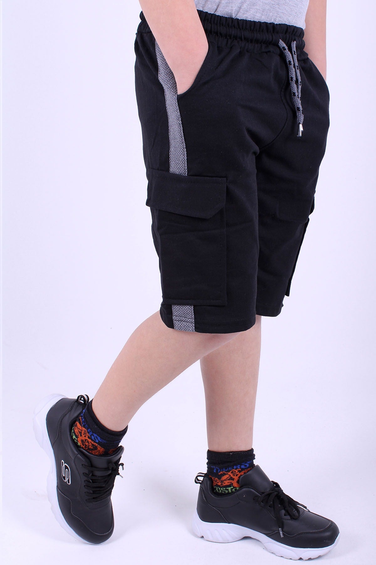 Boy's Side Stripe Capri with Cargo Pocket