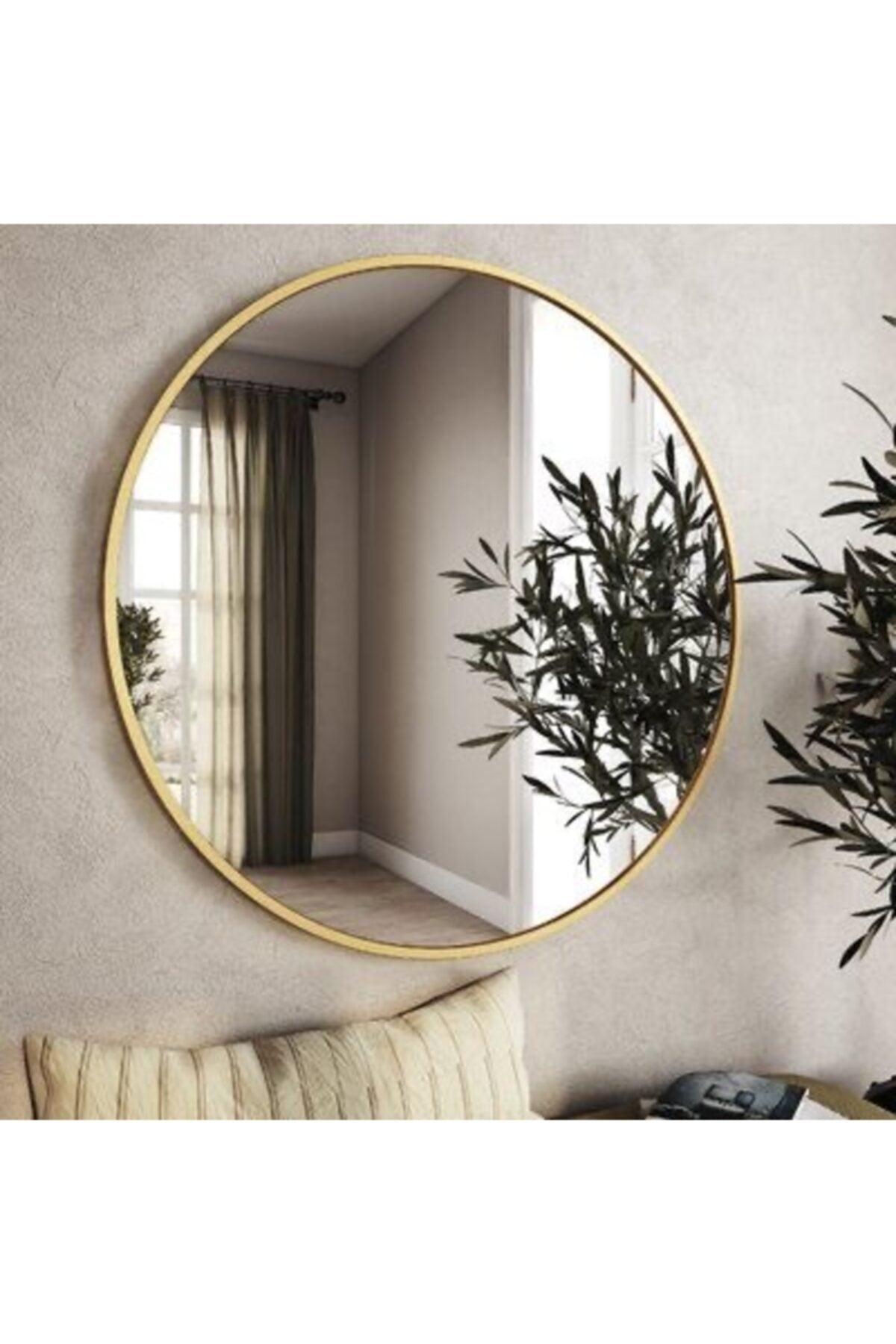 Gold Metal Framed 70 Cm Round Mirror - Swordslife