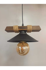 Nova Wooden Rustic Modern Rope Single Pendant Lamp Chandelier