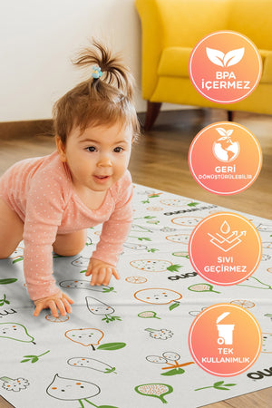 Highchair Under And Activity Supplementary Food Cover | 3-Pack 30 Pieces | Use Discard | Fruits And Vegetables