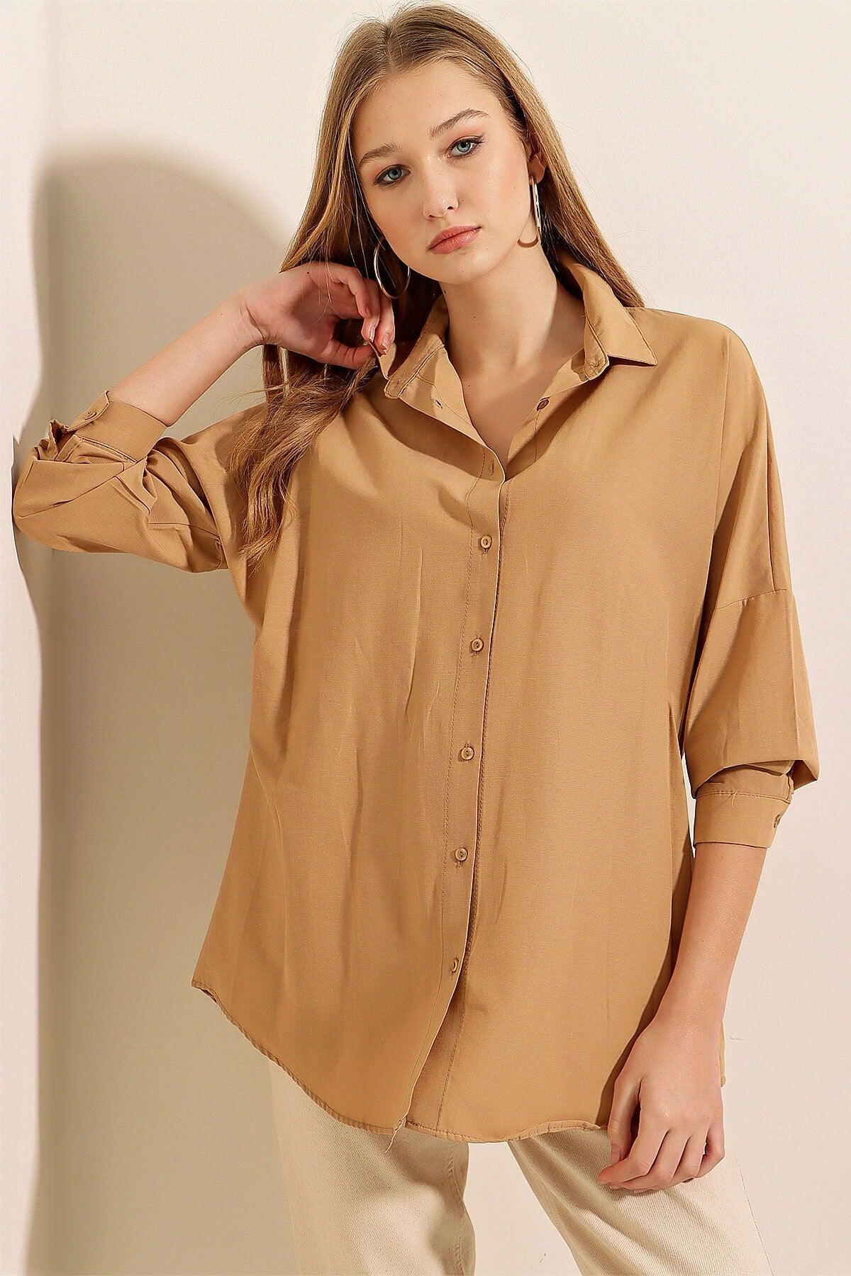 Biscuit Oversize Long Basic Shirt - Swordslife