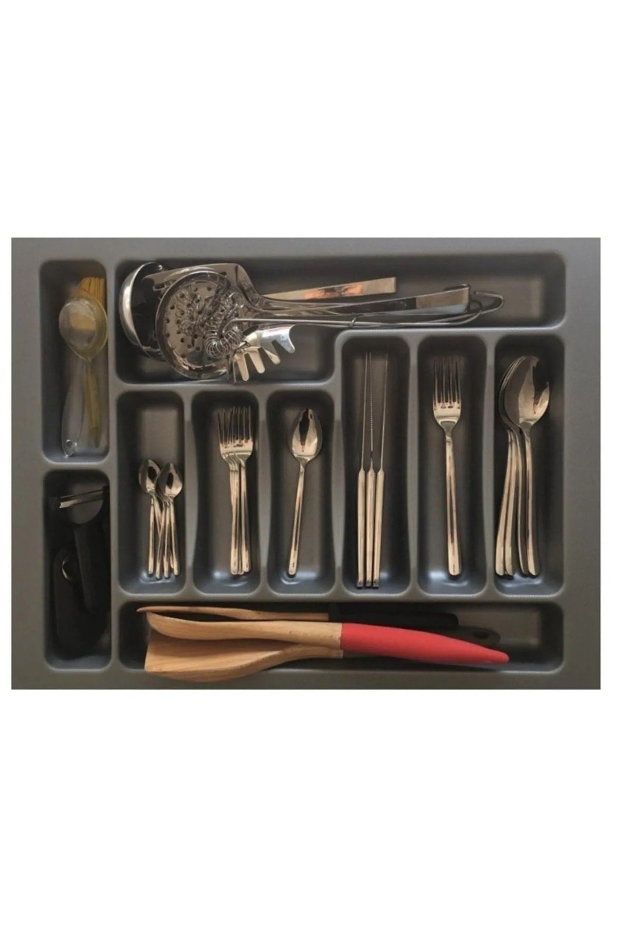 55x49 Gray Drawer Cutlery Ladle Drawer Organizer Organizer Shelf