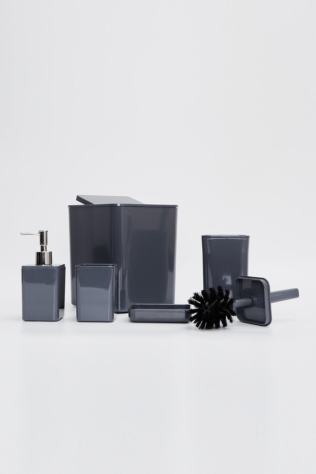 Berlin 5 Piece Bathroom Set Anthracite Gray Acrylic - Swordslife