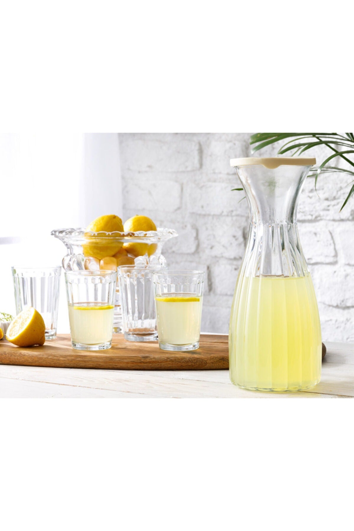 Lona Glass 5 Piece Water Set With Lid 1000 Ml