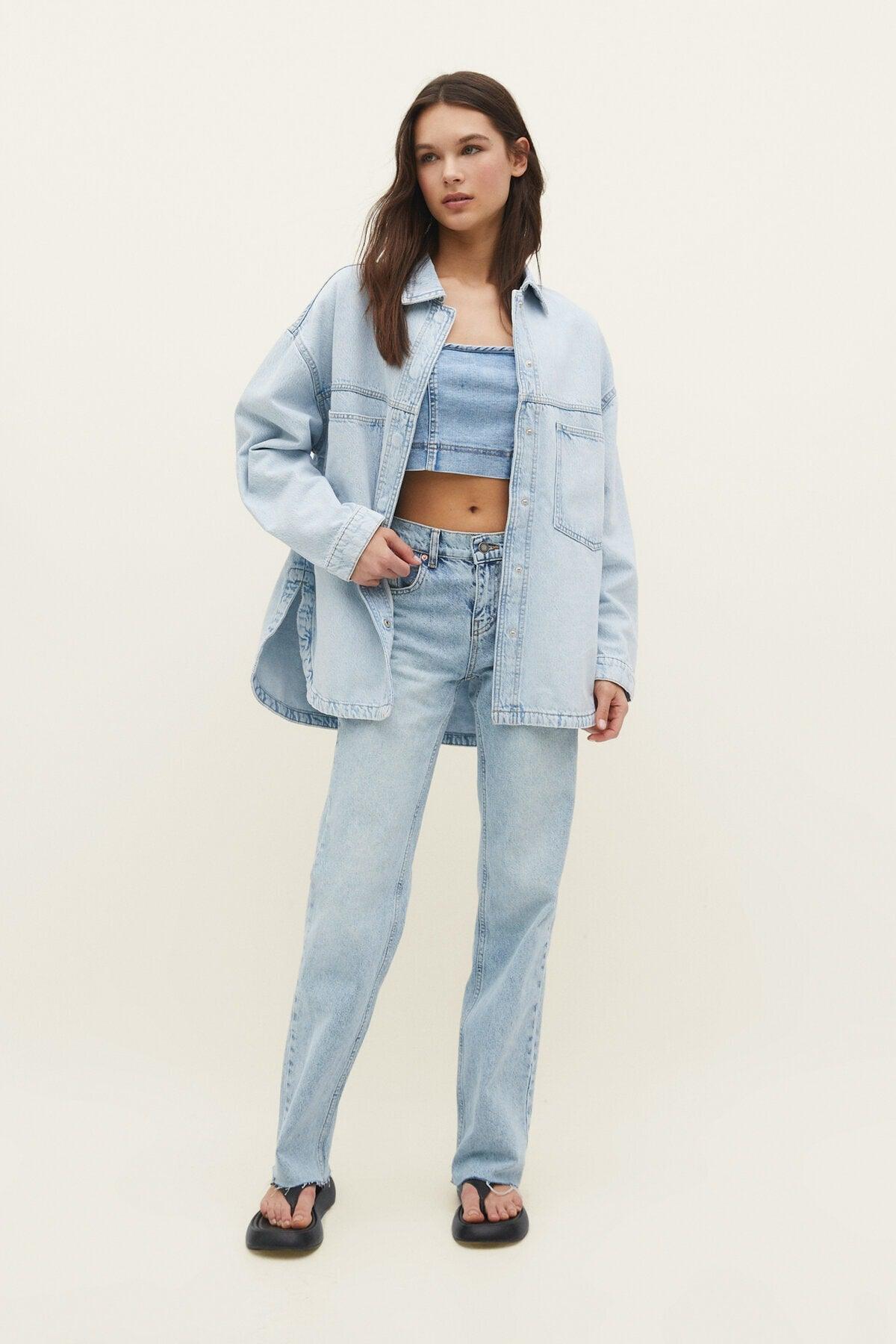 Oversize Denim Slim Jacket - Swordslife