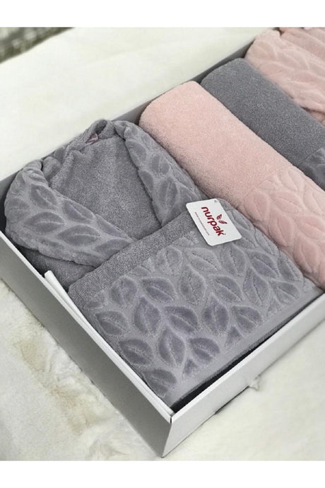 Hazal Bathrobe Set Gray - Powder - Swordslife
