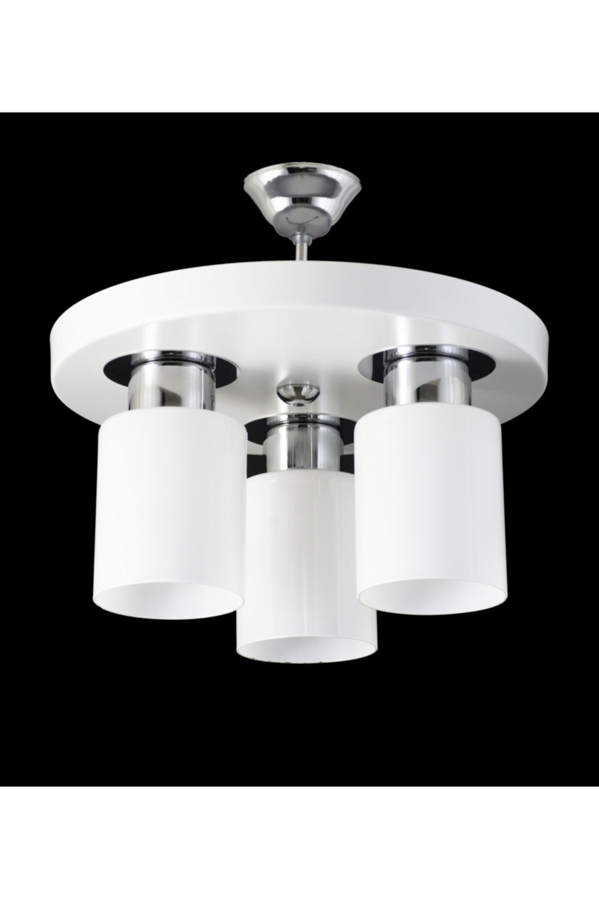 Triple Modern Sports Model Round Tray White Chandelier