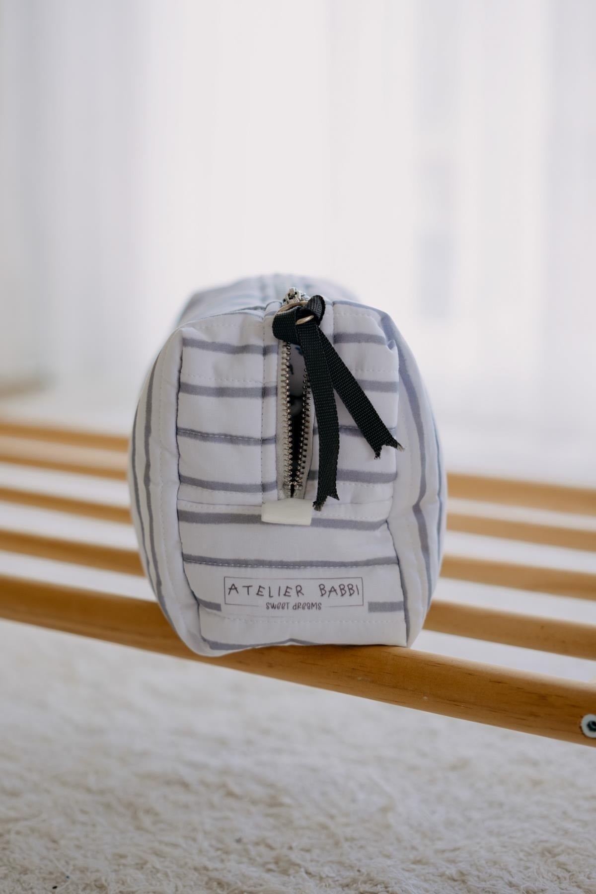 Care Bag - 100% Organic Cotton - Gray Striped