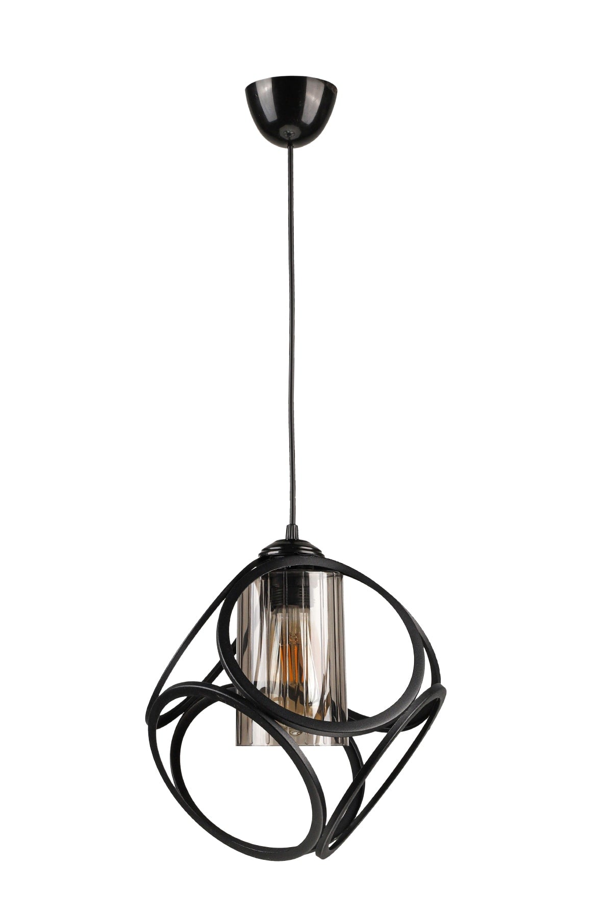 Aydın Single Chandelier Black Smoked Acrylic