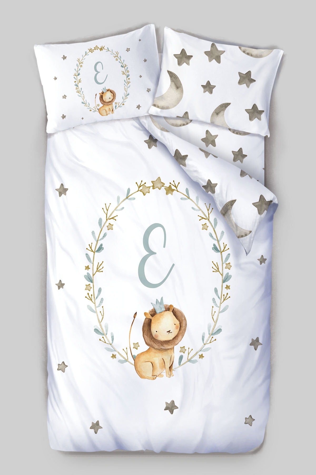 Organic Kids Duvet Cover Set - Letter Series - Letter E