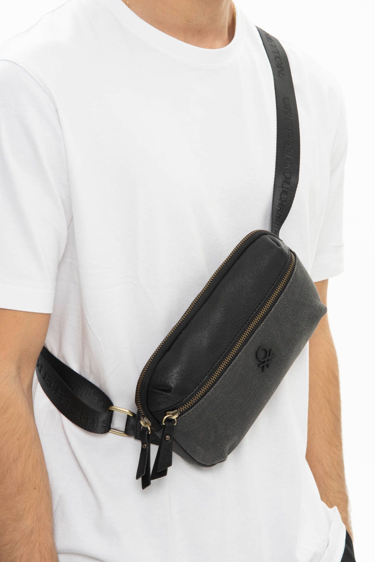Benetton Men'S Waist Bag Black Bnt1011