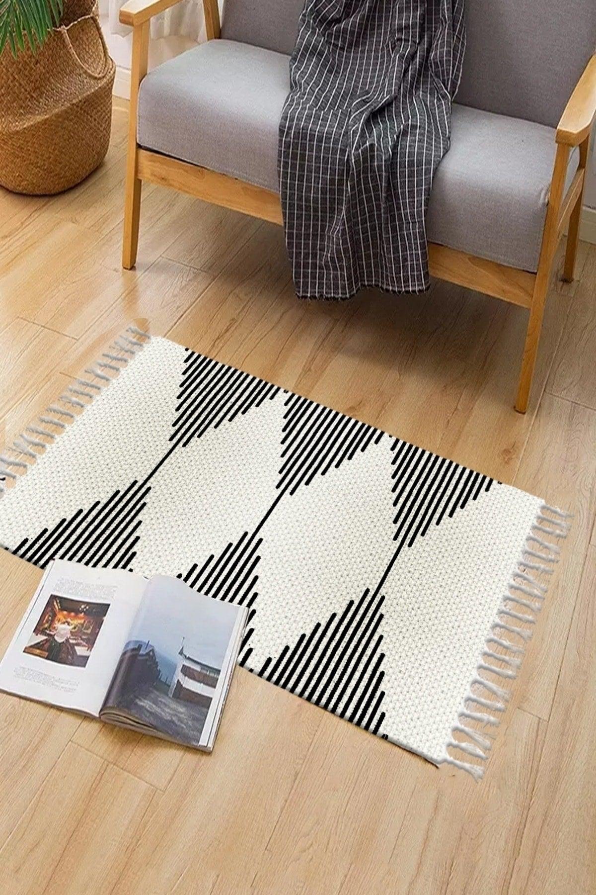 Patterned Washable Modern Single Bath Mat Carpet Vintage Woven Rug 50x80cm Byns-04 - Swordslife