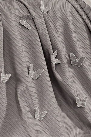 5 Pieces 100% Cotton 3D Butterfly Pattern Baby Duvet Cover Set Gray