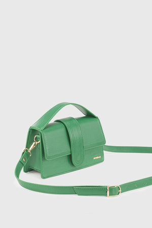Women'S Grass Green Leather Look Adjustable Crossbody Bag 229