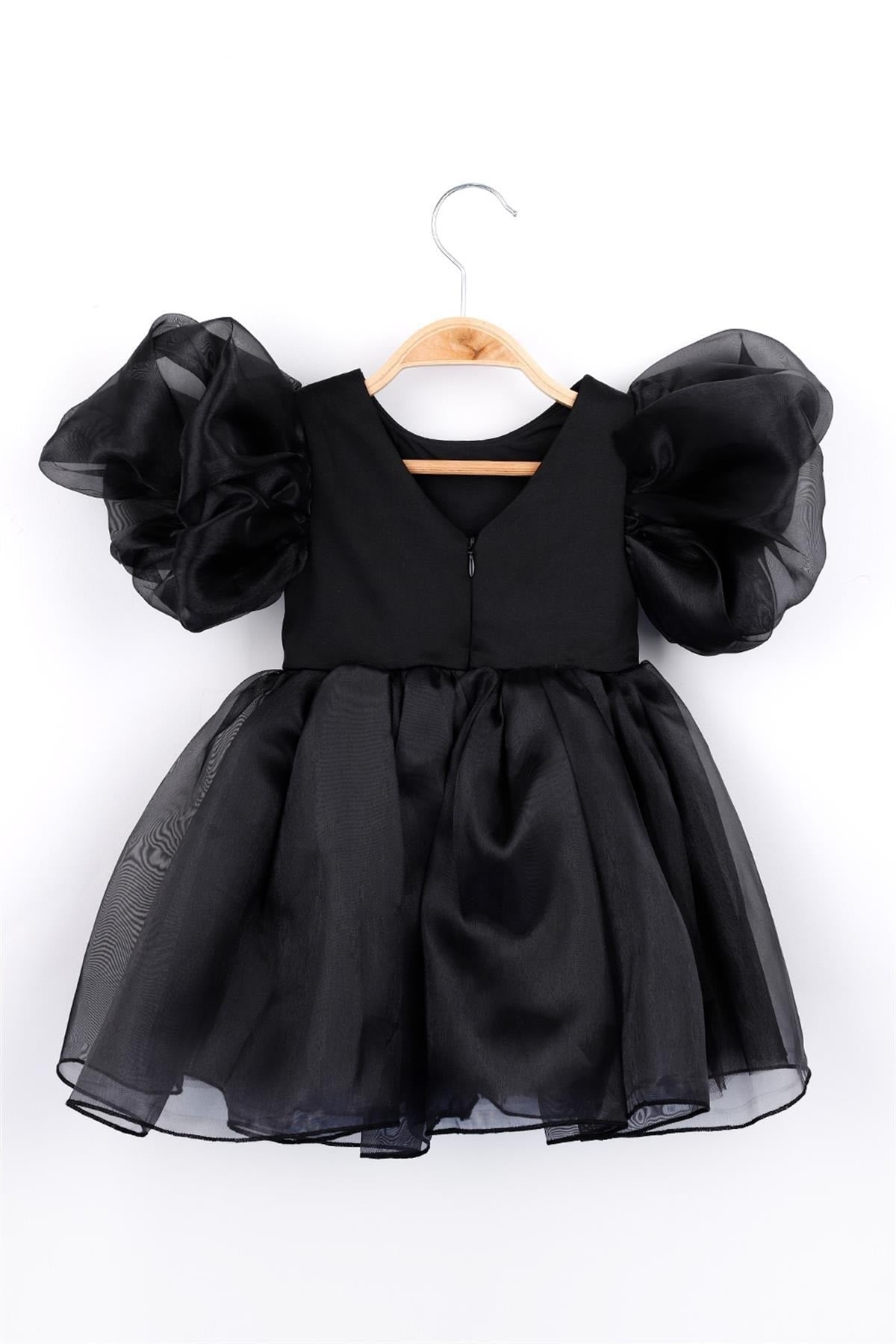 Black Crown Organza Girl's Party Dress - Carlene