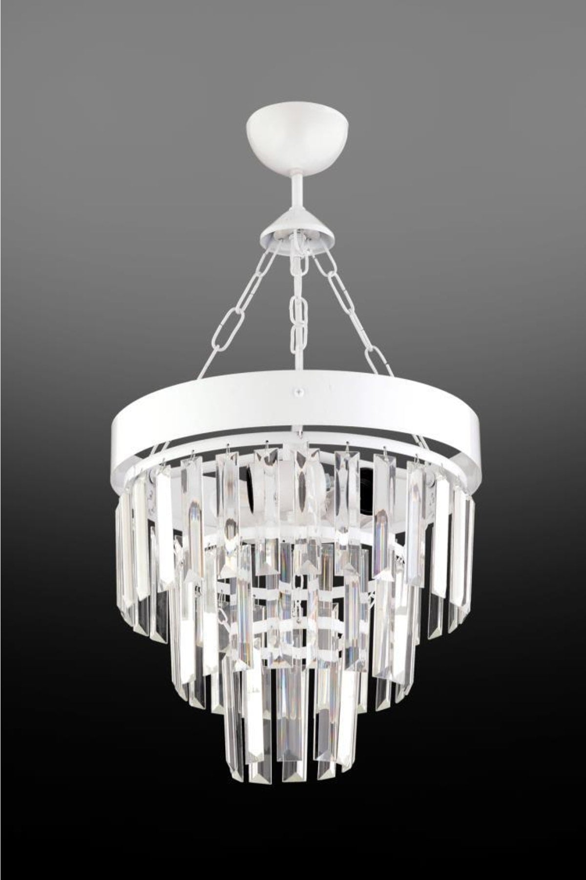 Linda 30' White Crystal Stone Chandelier