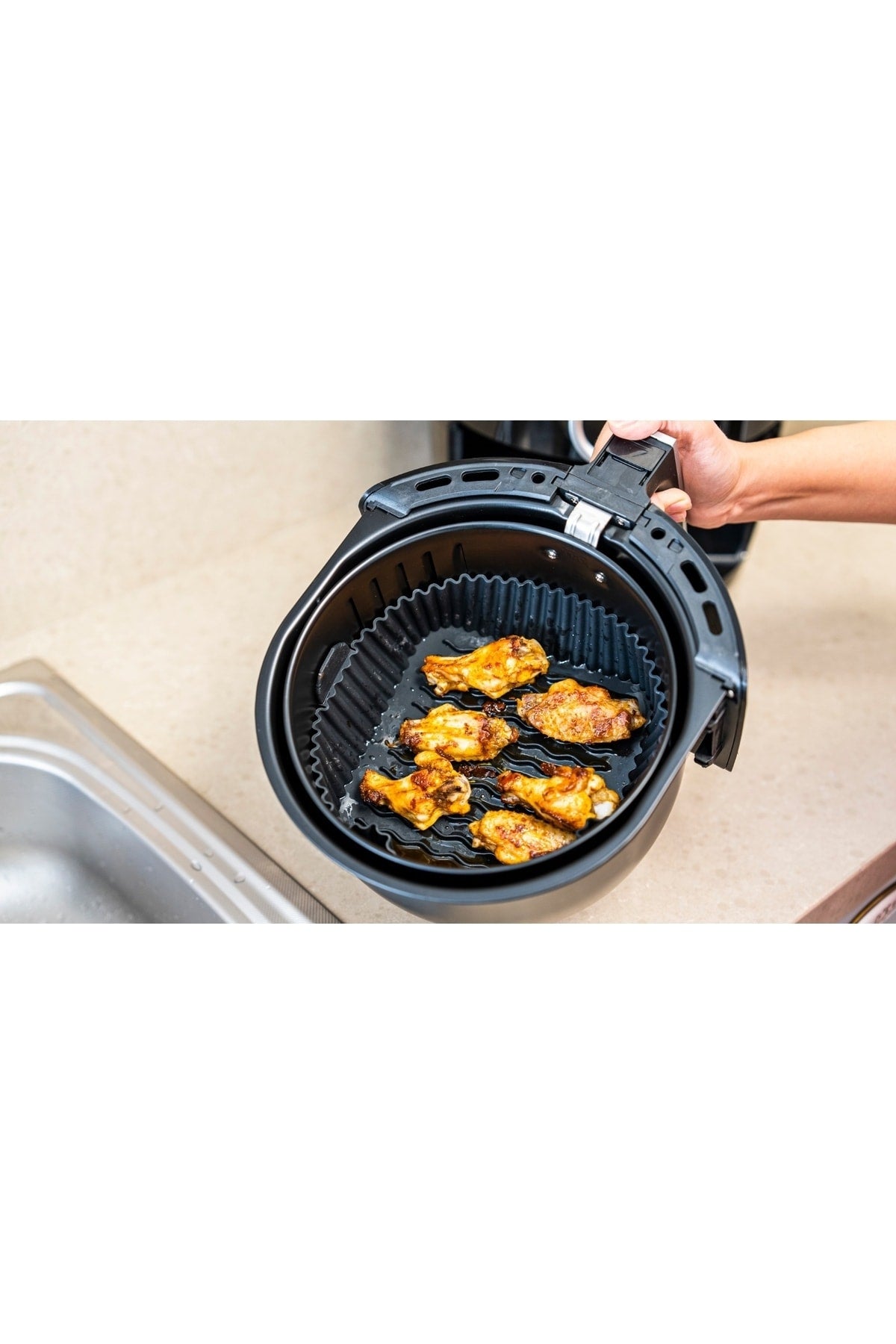 Silicone Cooking Container & Air Fryer Air Fryer Cooking Container & Compatible With All Fryers Byk