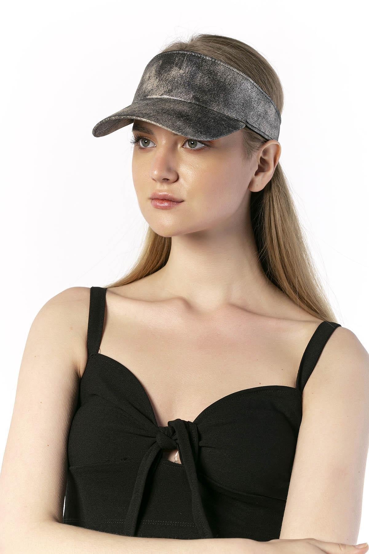 14059 Uv Protected Glossy Gradient Printed Open Top Visor Cap