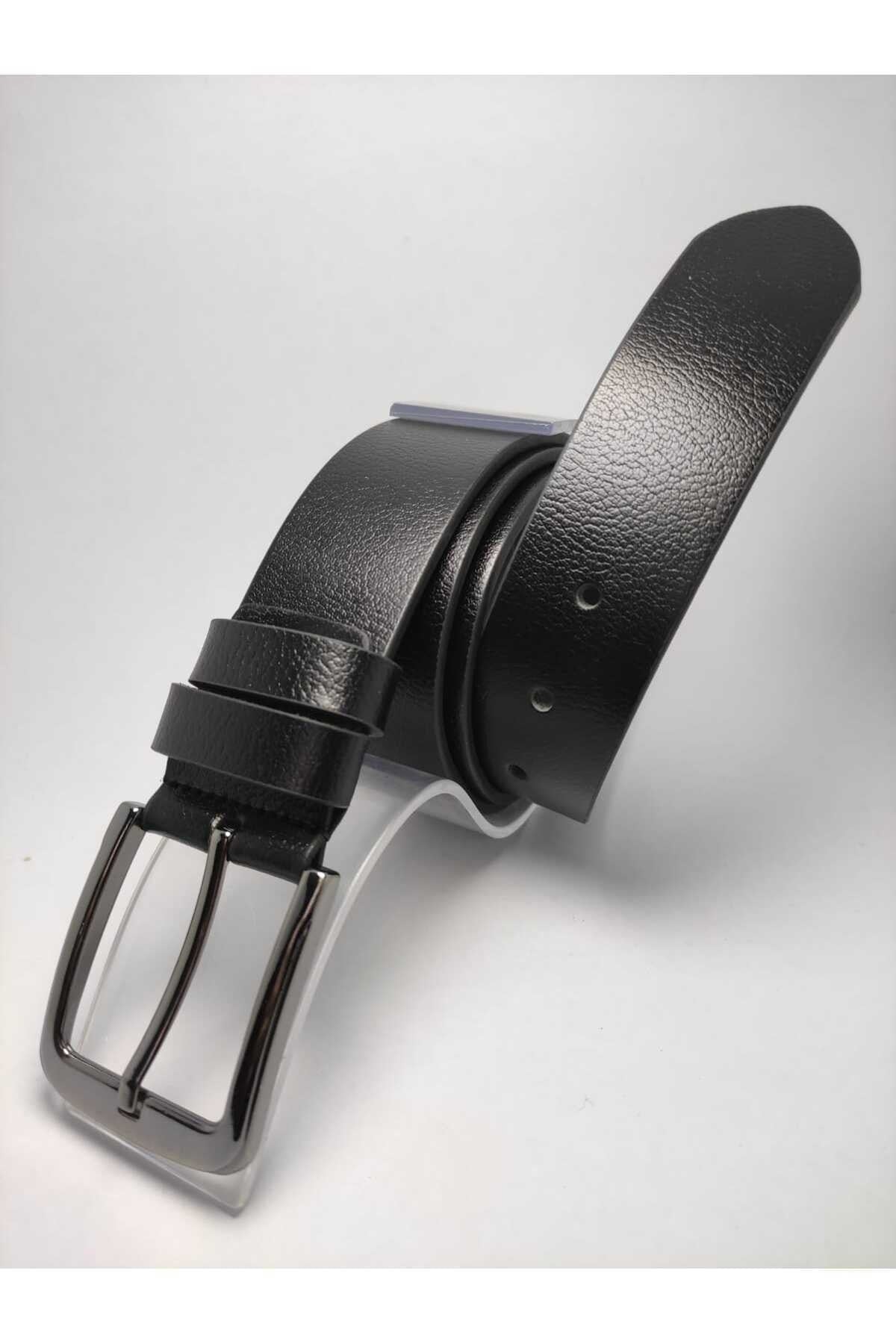 Men'S Black 100% Genuine Leather Belt