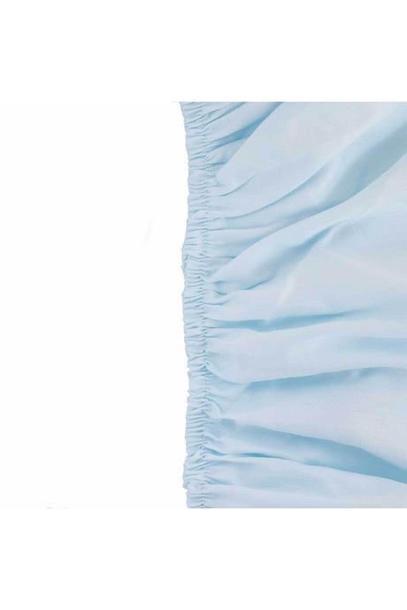 Powder Blue Elastic Bed Sheet Set Solid Color Cotton-Pillow Cover Single-Double-Duvet Cover - Swordslife