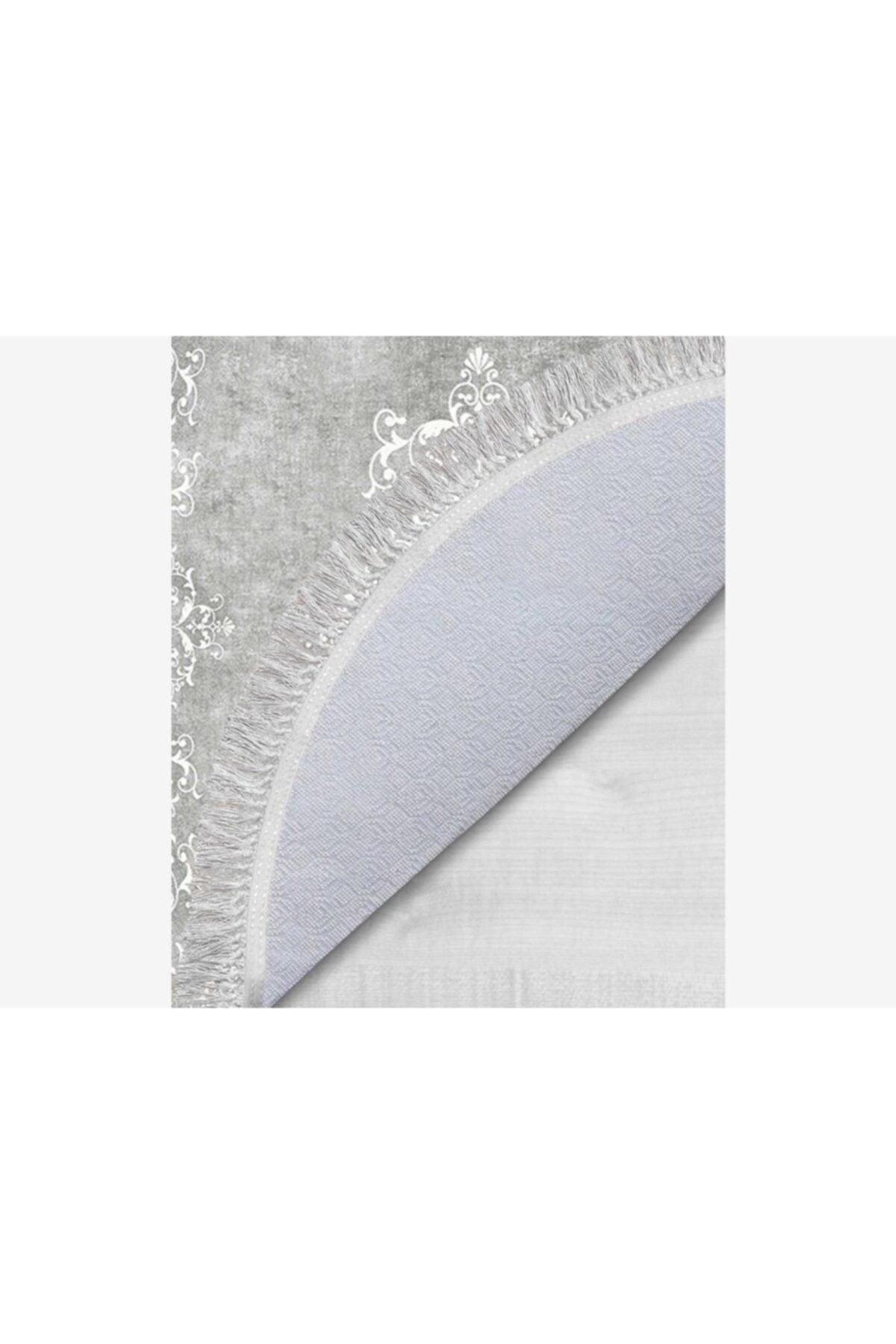 Oval Fringe 2-Piece Bath Mat Set Alberta Gray - Swordslife