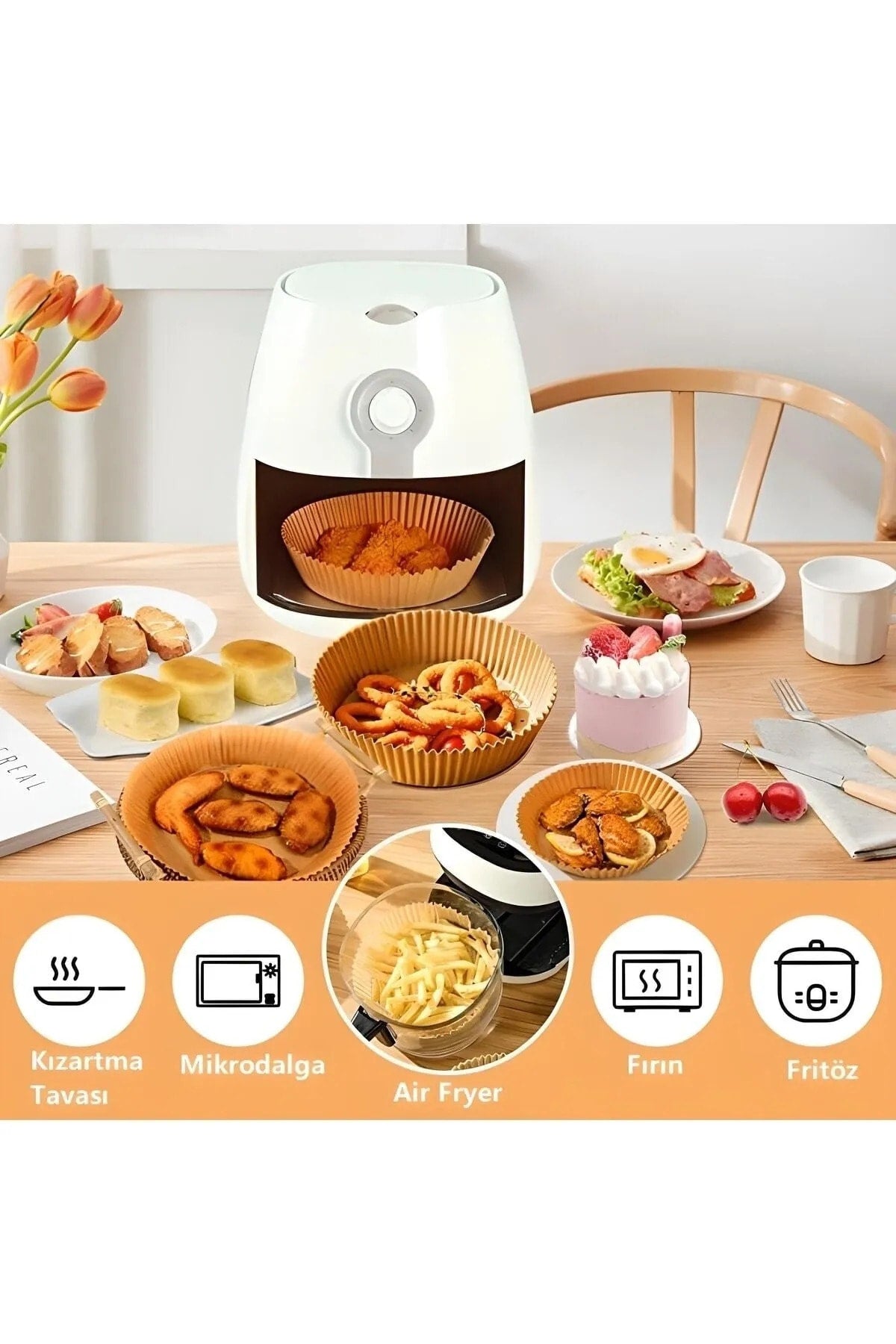 Airfryer Fryer Baking Paper - Airfryer Liners Air Fryer-Xiaomi-Philips Oil-Free Tefal-Kumtel-Mi