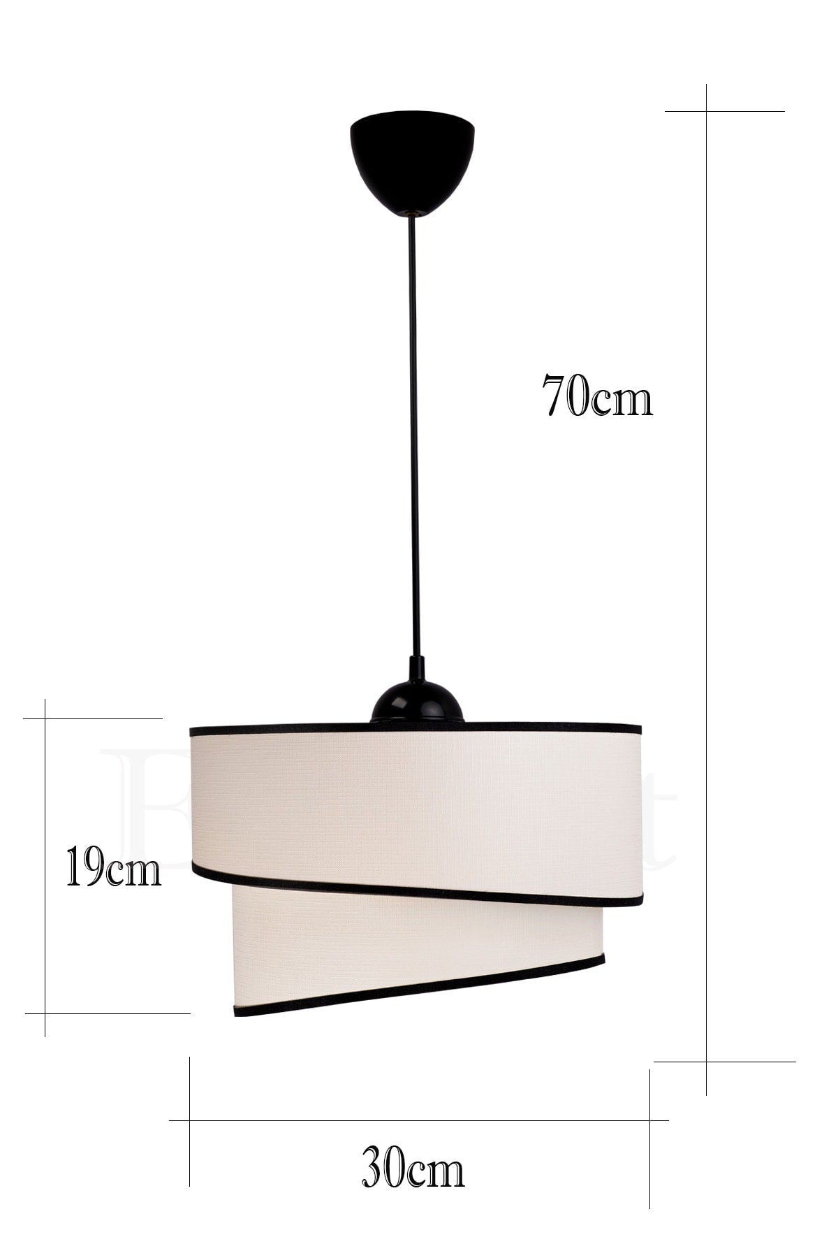 Ruzgar Modern Single Pendant Lamp Chandelier Cream-black E101