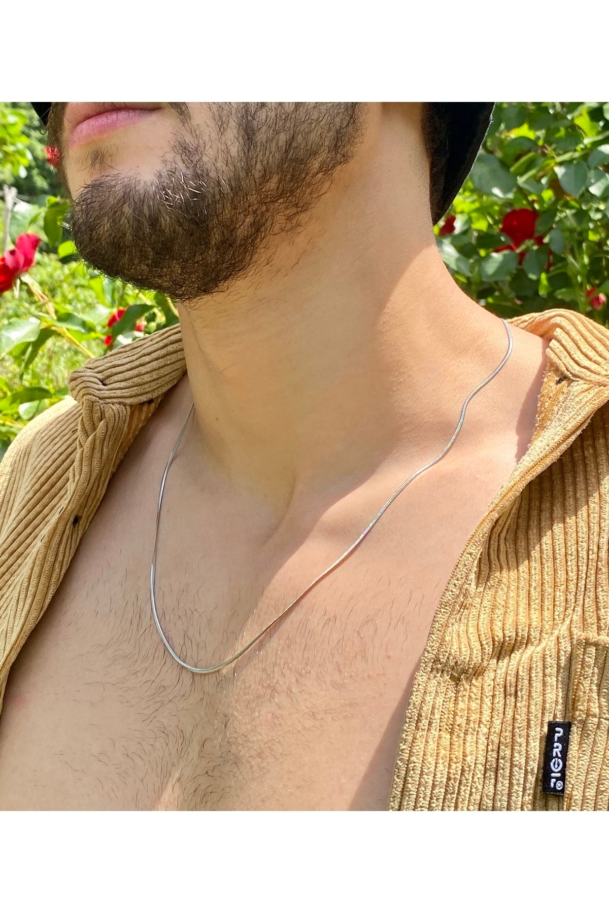Men'S Fine Italian Chain Silver Gray Steel Necklace