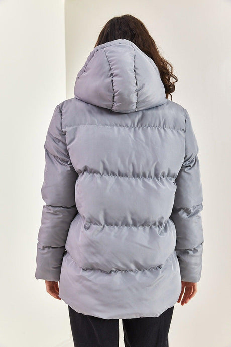 Women's Hooded Long Down Jacket with Lace-Up - Swordslife