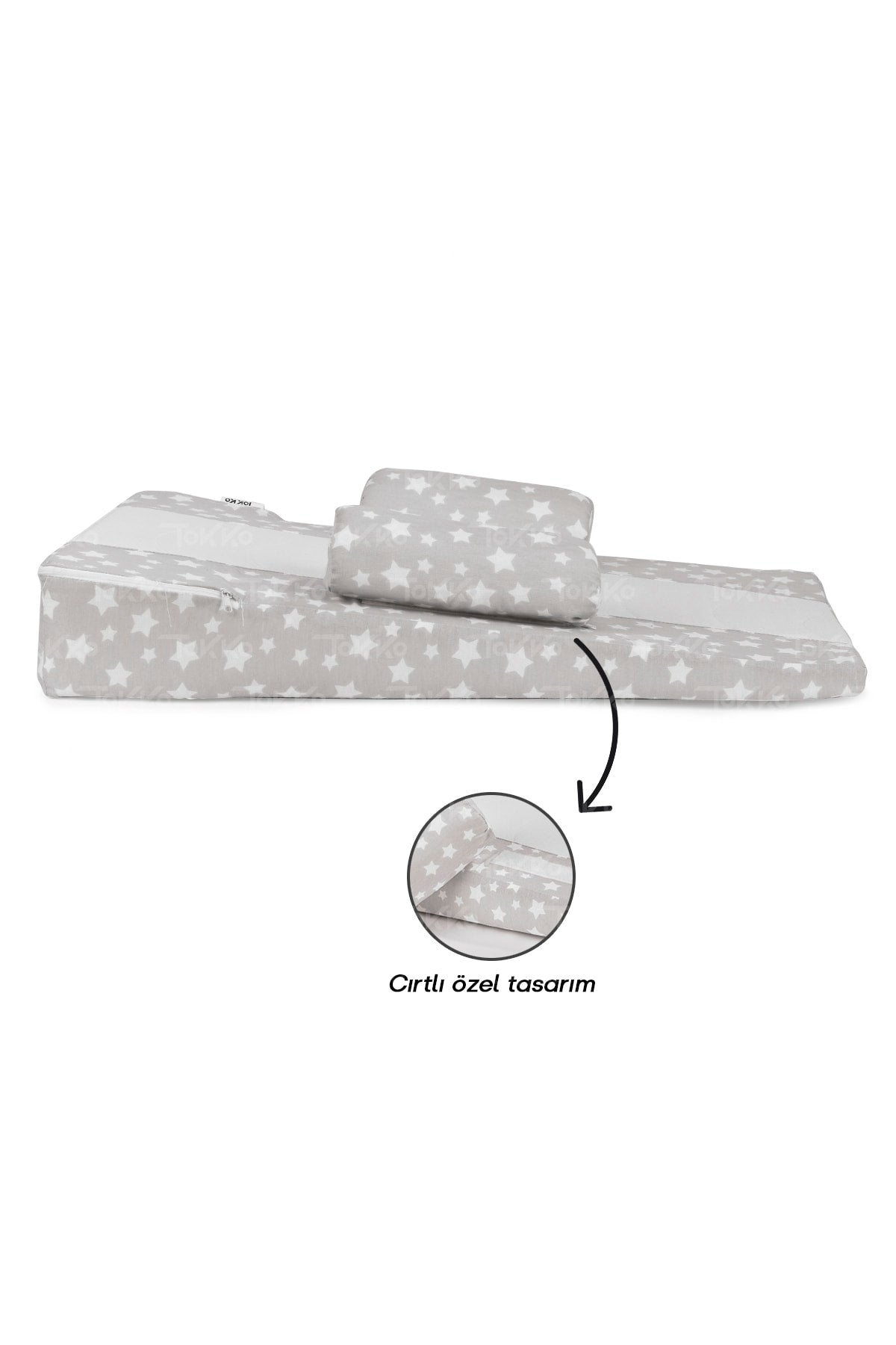 Multifunctional Washable Cover Orthopedic Baby Reflux Mattress-Degassing Baby Reflux Cushion Gray