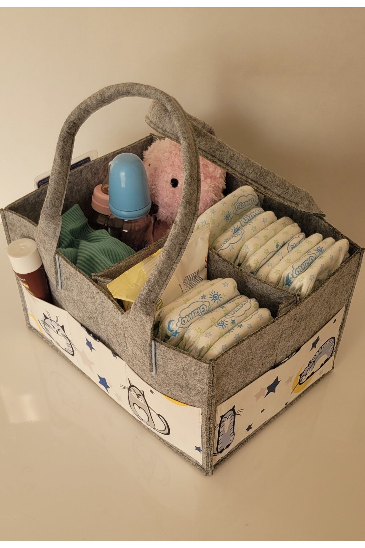 Handmade Multi-Purpose Felt Mother Baby Care And Organizer Bag Functional Organizer With Lid