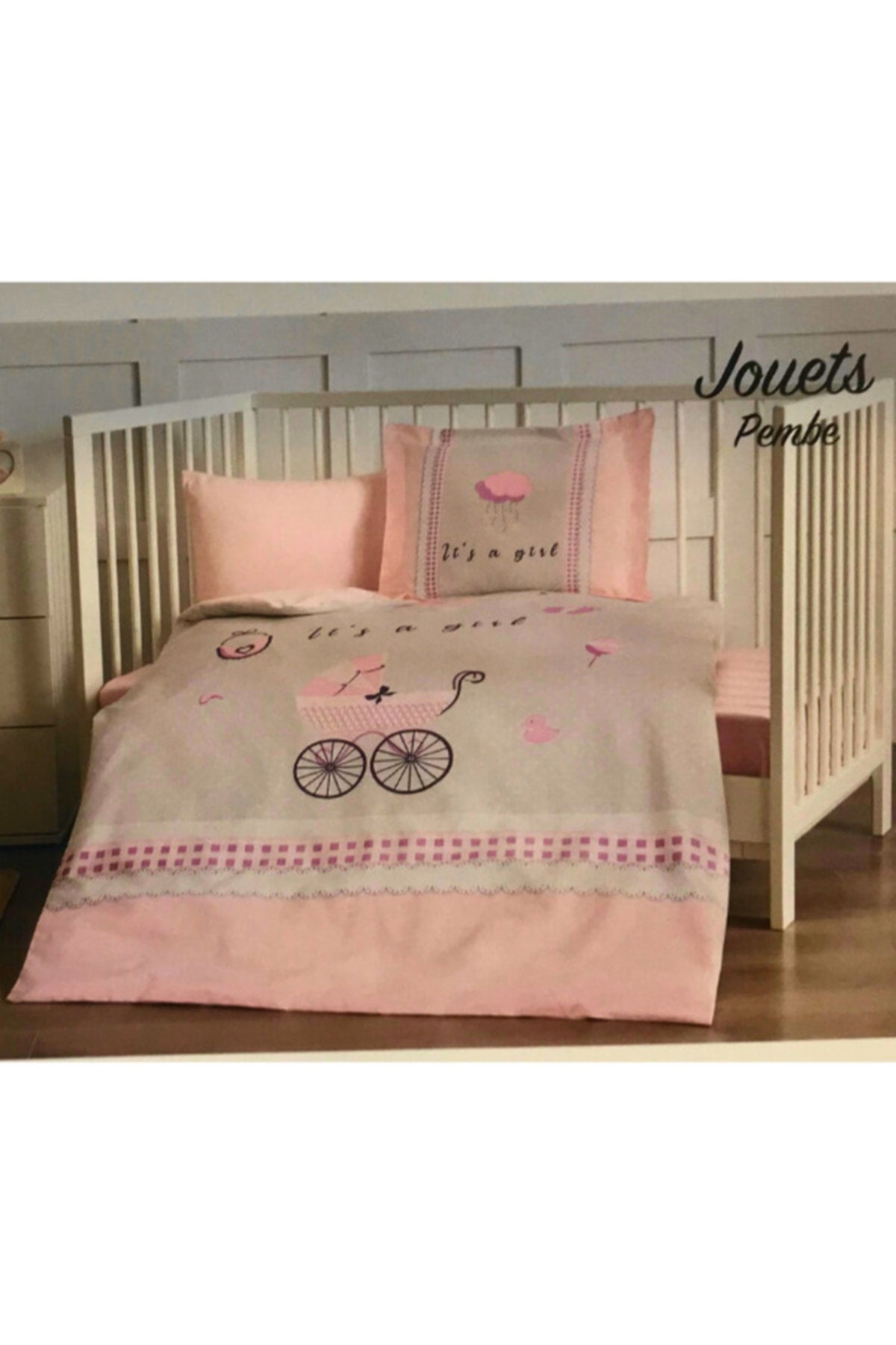 Ranforce Baby Duvet Cover Set Jouets Pink