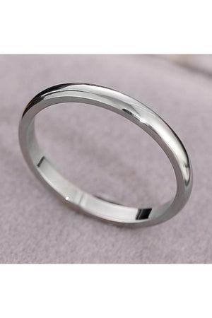 3Mm Thin Curved Shiny Steel Wedding Band Ring Cl27