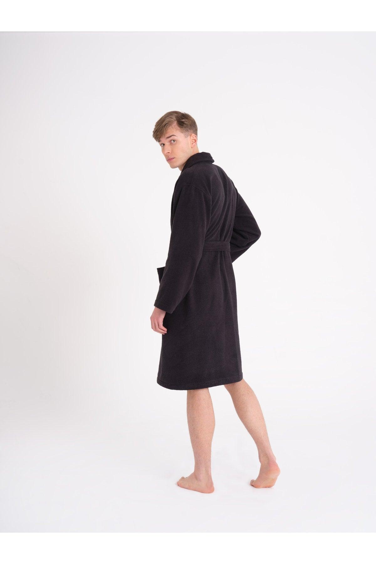 Istanbul Black Regular 100% Cotton Bathrobe Xl/xll - Swordslife