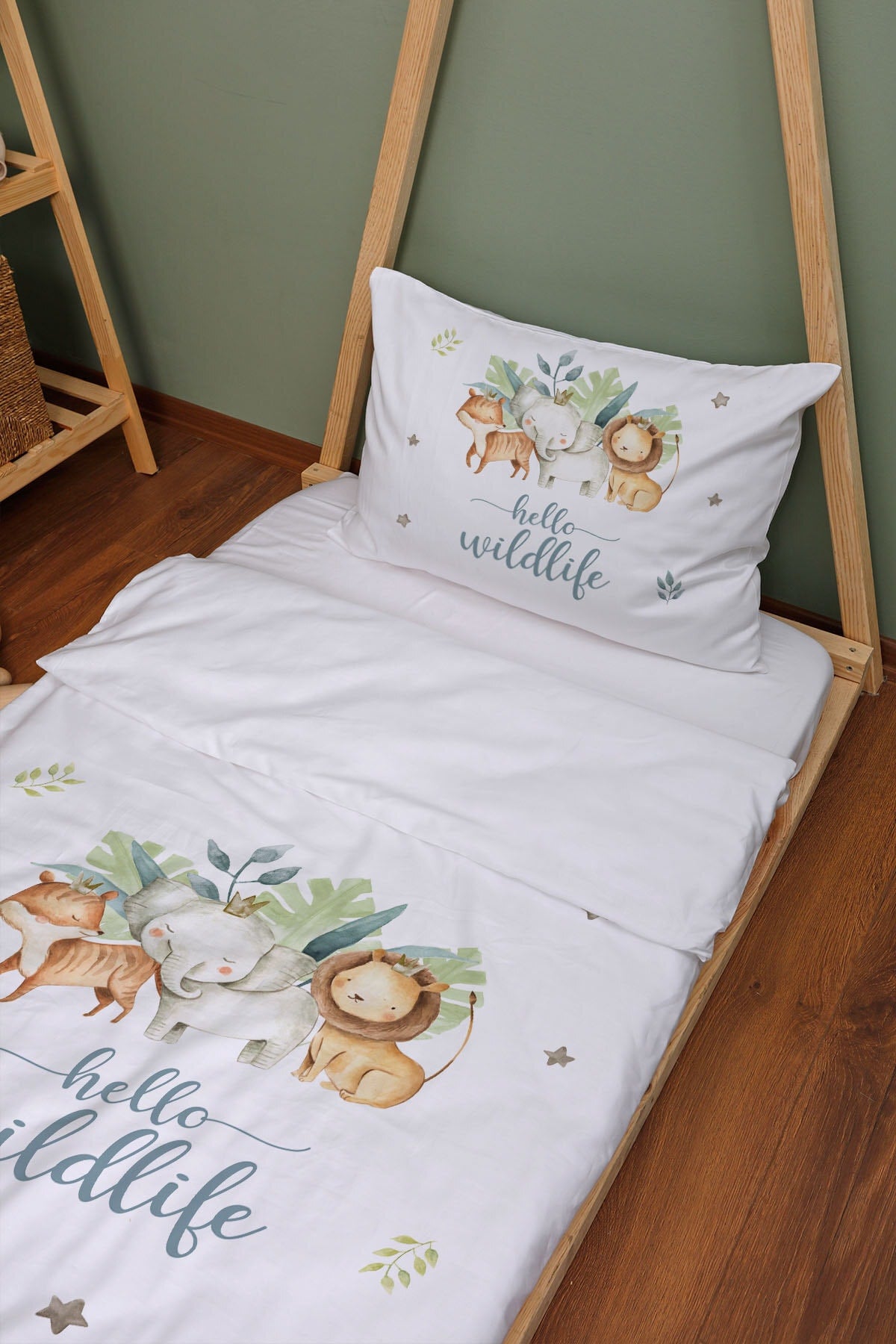 Organic Montessori Duvet Cover Set - For Baby Series - Safari Animals