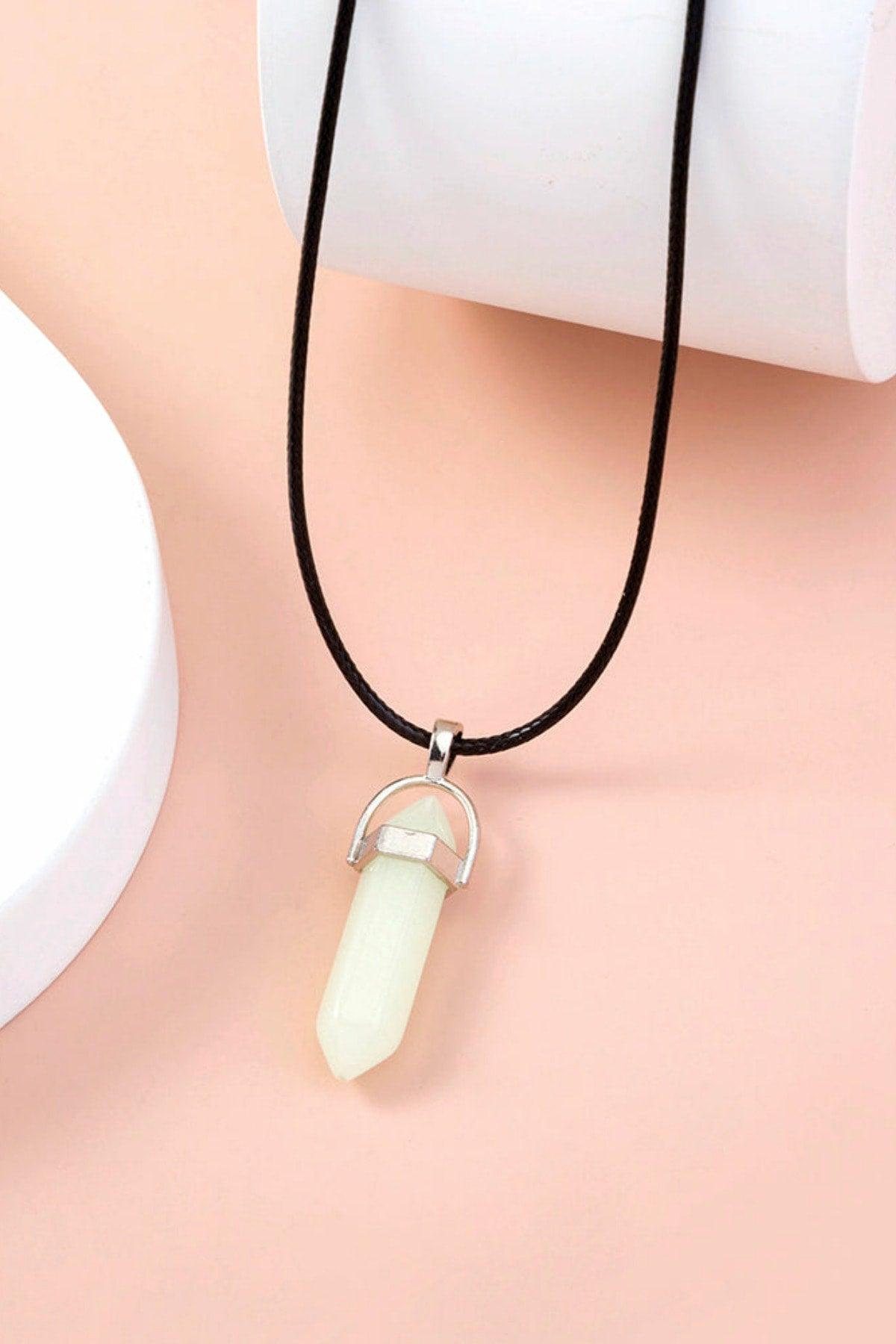 Glow In The Dark Necklace Neon Natural Stone - Swordslife