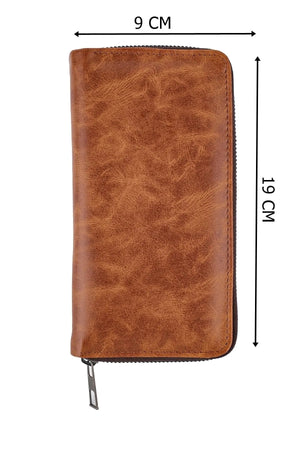 Unisex Vegan Leather Card Holder Wallet With Phone Compartment Xclub Model