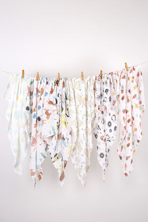 Digital Printed 6 Piece Multi-Purpose Muslin Cover Set - 75X75 Cm
