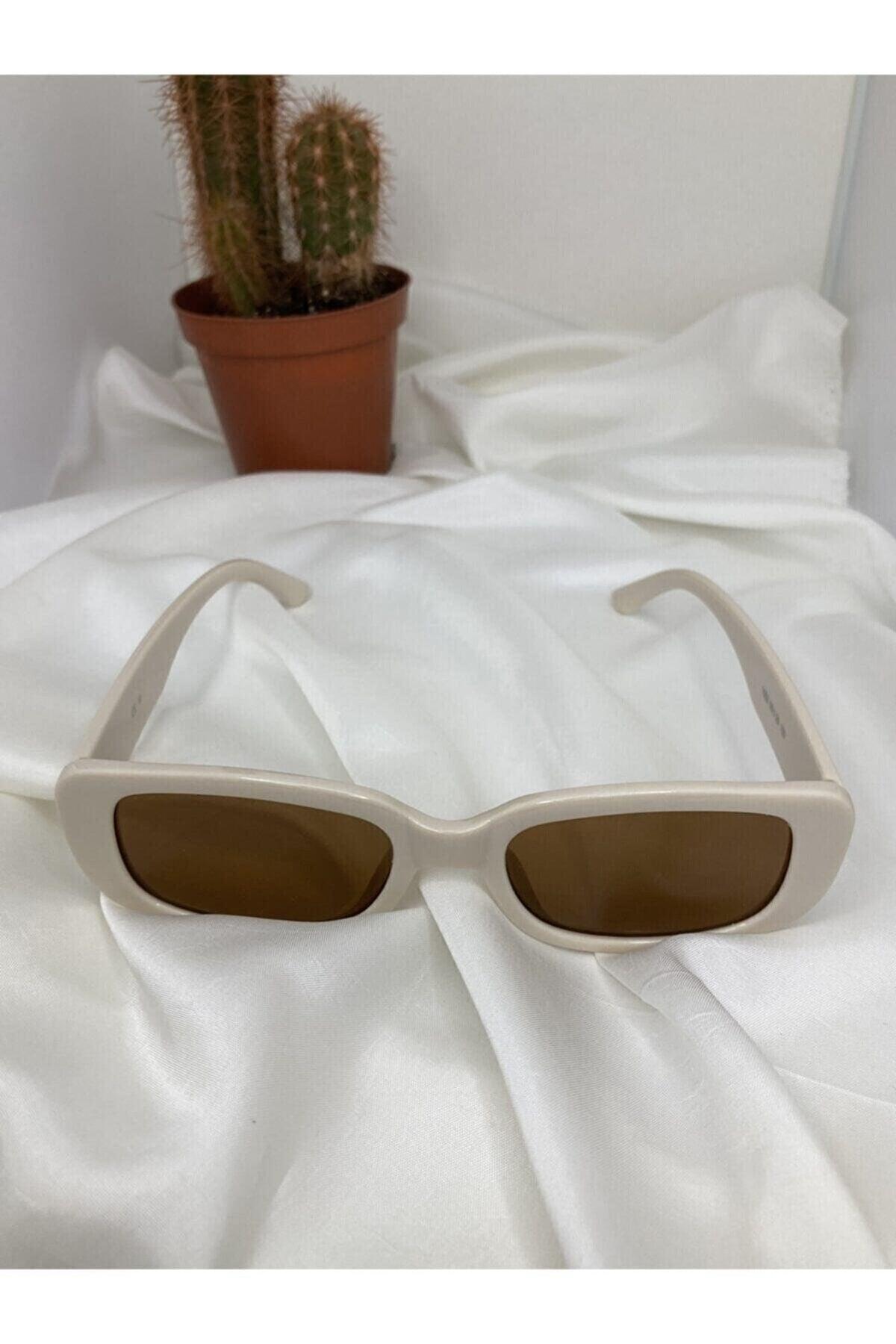 Chunky Cream Brown Sunglasses - Swordslife