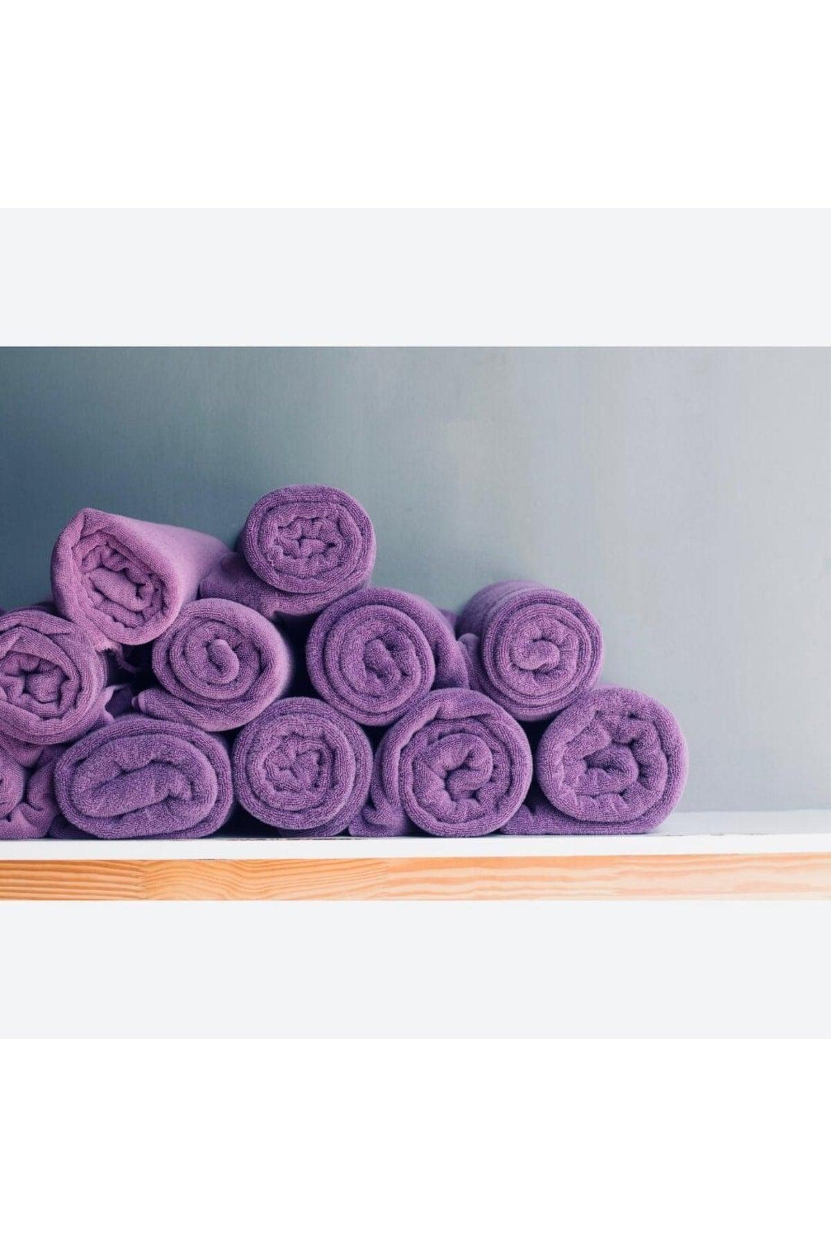 100% Cotton Hand Face Towel Set of 6 Lilac Colored Towels 30x50 - Swordslife