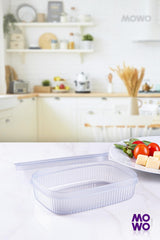 Trove Transparent Plastic 600 ml Breakfast and Kitchen Refrigerator Organizer Storage Container with Lid